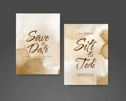 Wedding invitation with abstract watercolor background vector