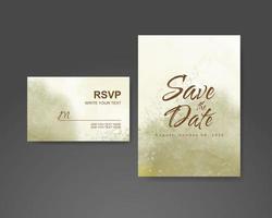 Wedding invitation with abstract watercolor background vector