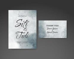 Wedding invitation with abstract watercolor background vector