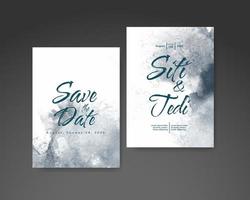 Wedding invitation with abstract watercolor background vector