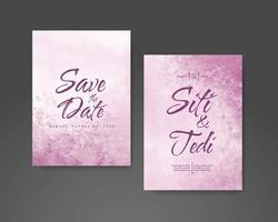 Wedding invitation with abstract watercolor background vector