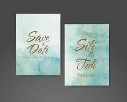 Wedding invitation with abstract watercolor background vector