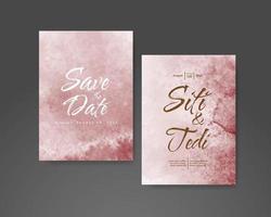 Wedding invitation with abstract watercolor background vector