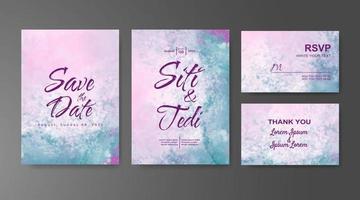 Wedding invitation with abstract watercolor background vector