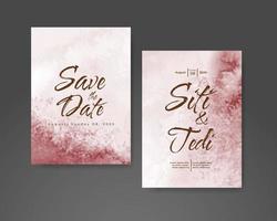 Wedding invitation with abstract watercolor background vector