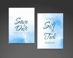 Wedding invitation with abstract watercolor background vector