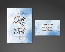 Wedding invitation with abstract watercolor background vector