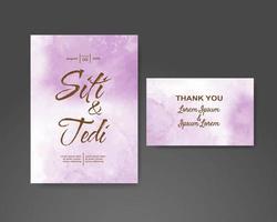 Wedding invitation with abstract watercolor background vector