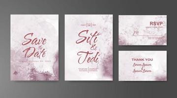 Wedding invitation with abstract watercolor background vector