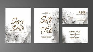 Wedding invitation with abstract watercolor background vector