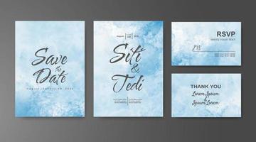 Wedding invitation with abstract watercolor background vector