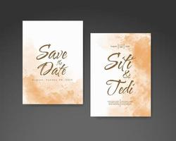 Wedding invitation with abstract watercolor background vector