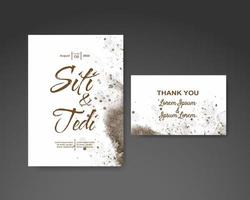 Wedding invitation with abstract watercolor background vector