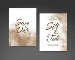 Wedding invitation with abstract watercolor background vector