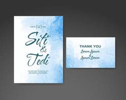 Wedding invitation with abstract watercolor background vector