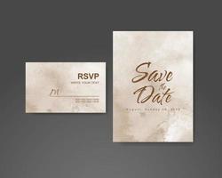 Wedding invitation with abstract watercolor background vector