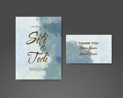 Wedding invitation with abstract watercolor background vector