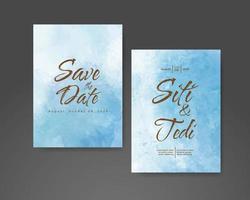 Wedding invitation with abstract watercolor background vector