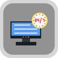 24 7 Monitoring Vector Icon Design