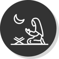 diseño de icono de vector de oración de mujeres