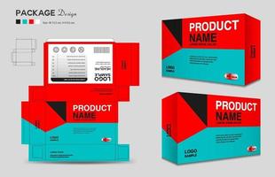 Supplements and Cosmetic box design, Package design template, box outline, Box Packaging design, Label design, healthcare label, packaging design creative idea vector, realistic mock-up vector