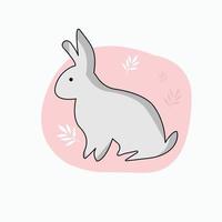 Bunnies are isolated on a white background. happy cute isolated rabbit. vector