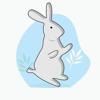 Bunnies are isolated on a white background. happy cute isolated rabbit. vector