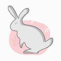 Bunnies are isolated on a white background. happy cute isolated rabbit. vector