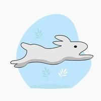 Bunnies are isolated on a white background. happy cute isolated rabbit. vector