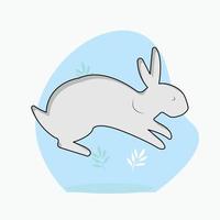 Bunnies are isolated on a white background. happy cute isolated rabbit. vector