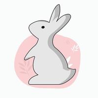 Bunnies are isolated on a white background. happy cute isolated rabbit. vector