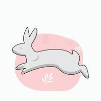 Bunnies are isolated on a white background. happy cute isolated rabbit. vector