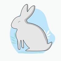 Bunnies are isolated on a white background. happy cute isolated rabbit. vector