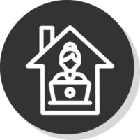 Women Working at Home Vector Icon Design