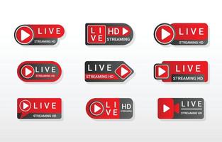 Set of Live Streaming Badges vector