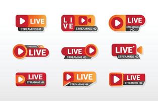 Set Of General Live Streaming Badges vector