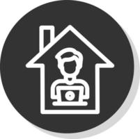 Man Working at Home Vector Icon Design