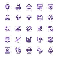 Website Hosting icon pack for your website design, logo, app, and user interface. Website Hosting icon basic line gradient design. Vector graphics illustration and editable stroke.