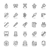 Crafting icon pack for your website design, logo, app, and user interface. Crafting icon outline design. Vector graphics illustration and editable stroke.