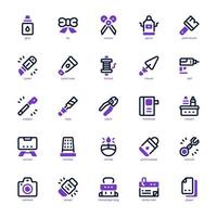 Crafting icon pack for your website design, logo, app, and user interface. Crafting icon mixed line and solid design. Vector graphics illustration and editable stroke.