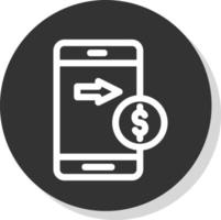 Send Money Mobile Vector Icon Design