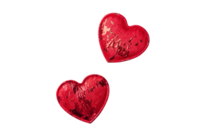 Red hearts isolated on a transparent background png