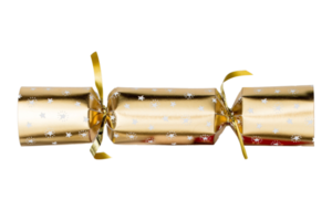 Golden cracker isolated on a transparent background png