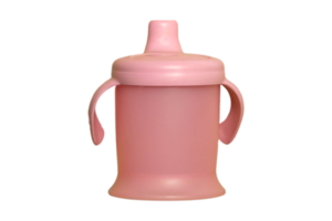 Pink baby bottle isolated on a transparent background png