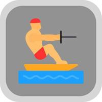 Barefoot Skiing Vector Icon Design