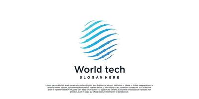 World tech logo design simple concept Premium Vector Part 2