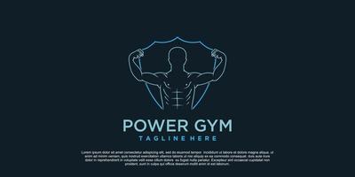 Power gym logo design unique concept Premium Vector