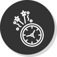 New Year Clock Vector Icon Design