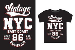 Vintage new york city eighty six varsity typography t shirt design vector