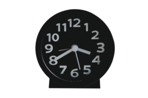 Black clock isolated on a transparent background png